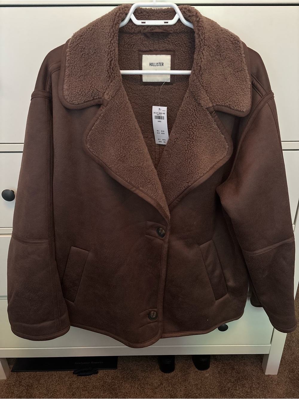 Hollister Women's Chocolate Brown Teddy Sherpa Jacket